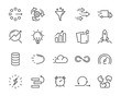 simple set of vector line icon, contain such lcon as speed, agile, boost, process, time and more