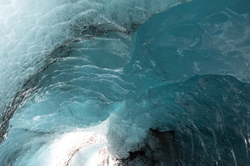 Svínafellsjökull outlet glacier of Vatnajökull in south east iceland, Svinafellsjökull, view during glacier tour