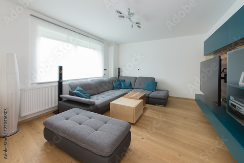 Living Room Modern With Flat Screen Tv And A Big Comfortable Couch