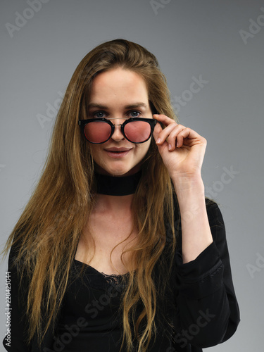 Glad To See You Attractive Long Hair Beautiful Woman Model