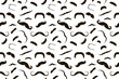 Black mustache abstract vector seamless pattern on white. Wrapping paper for holiday gift. Movember background. Little man birth party backdrop. Father's Day invite card