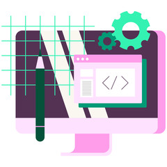 Web development flat illustration