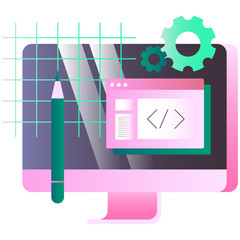 Web development gradient illustration