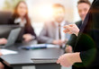 © ASDF - business woman with documents on blurred background office
