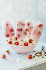 Canvas Print - Soda, Raspberry and Thyme Ice Pops