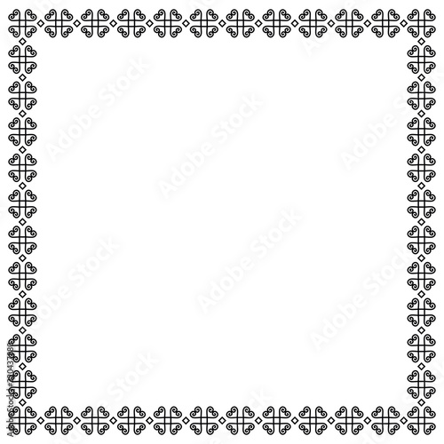Decorative Ornament Border Or Frame In Black Isolated On White