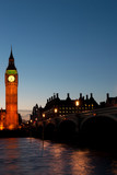 Fototapeta Big Ben - Big Ben, Westminster bridge and Houses of parliament, London, UK
