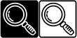 Search icon, zoom icon vector, isolated on black and white background