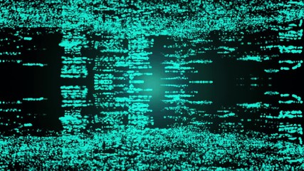 Leinwandbilder - Green Construction Particle Flickering Rotation Graphic Animation Background