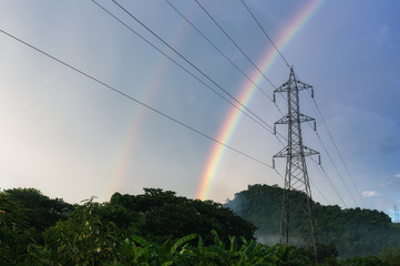 Wall Mural - rainbow after rain.