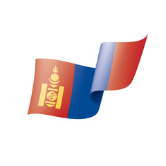 Mongolia flag, vector illustration on a white background