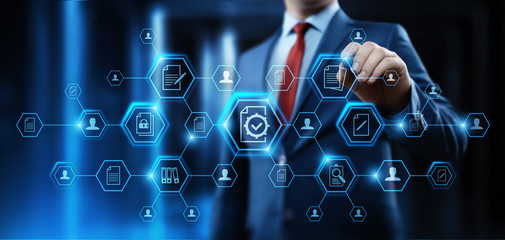 Wall Mural - document management data system business internet technology concept