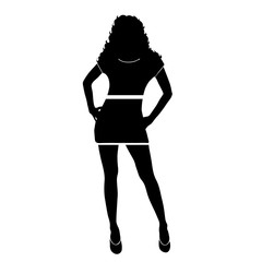 Wall Mural - Vector silhouette of woman on white background.