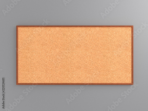 Download Empty Cork Board Noticeboard On Gray Background Mockup Template 3d Rendering Stock Illustration Adobe Stock