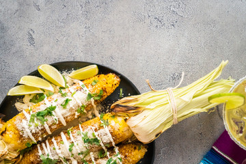 Wall Mural - Grilling mexican street corn