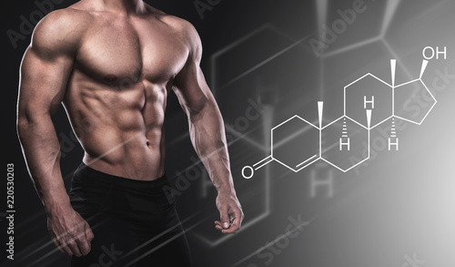 Muscular male body and testosterone hormone formula