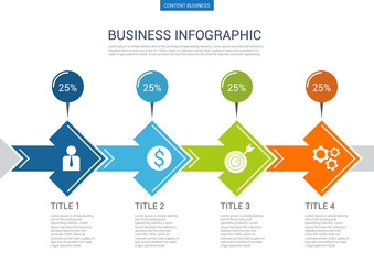 Infograhpic business presentation slide template with arrow diagram