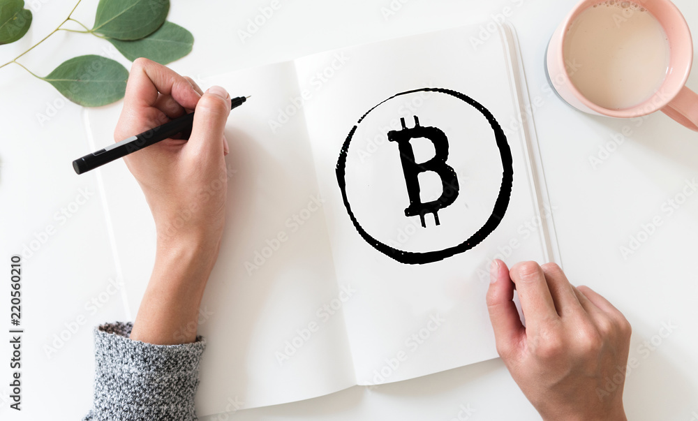 Sketchbook with Bitcoin Logo 