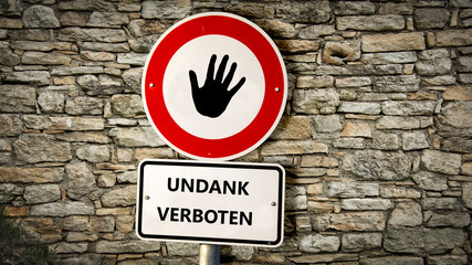 Wall Mural - Schild 352 - Undank