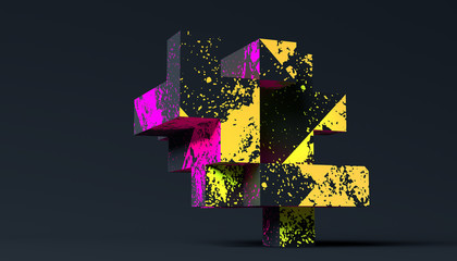 Wall Mural - abstract 3d rendering of a modern geometric background. minimalistic design for poster, cover, brand