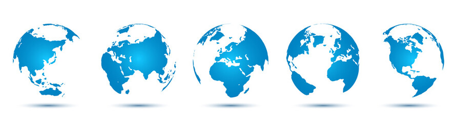 Wall Mural - 3d globes with world maps - for stock