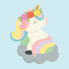 Wall Mural - cute unicorn vector