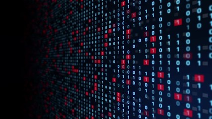 Fototapete - Digital communication technology concept. Binary code.