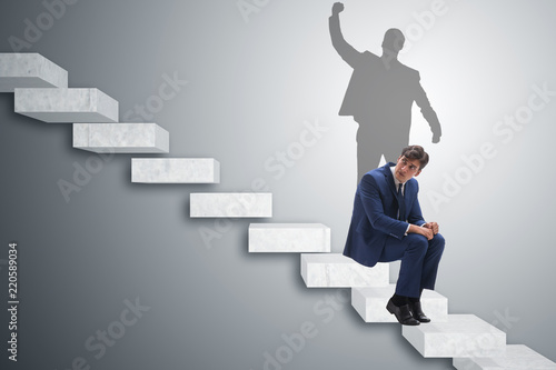 Fotografering Businessman and his shadow in business concept