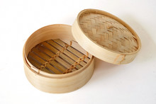Empty Basket Of Dim Sum Made Of Bamboo Material