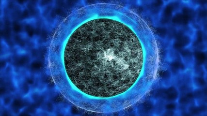 Poster - Plasma Circle And Spin Fractal Green Sphere Animation Background