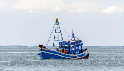 The Asian fishing boat in the high sea