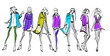 © Dzmitry Sukhavarau - Stylish fashion models. Pretty young girls. Fashion girls Sketch