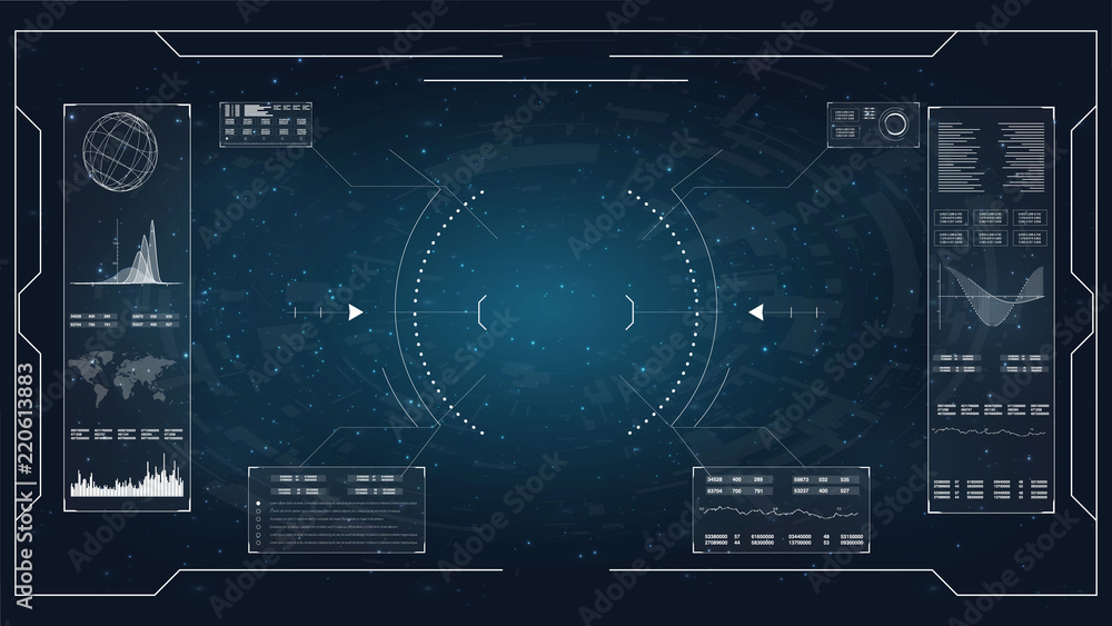 Hud Display Panel Hud. Illustration for concept design. Hud dashboard display. Lcd tv ...