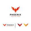 Majesty Phoenix logo designs concept vector, Flying Eagle logo template