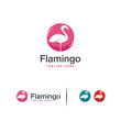 Iconic Flamingo logo designs concept vector, Lone Flamingo bird logo template