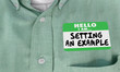 Setting an Example Good Practice Name Tag 3d Illustration