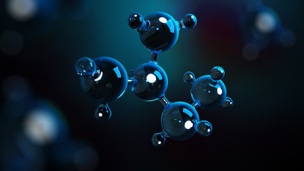 Wall Mural - 3d illustration molecules. atoms bacgkround. medical background. molecular structure at the atomic l