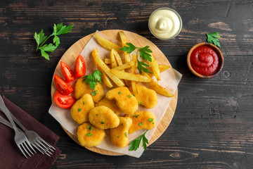 Canvas Print - Chicken nuggets and french fries