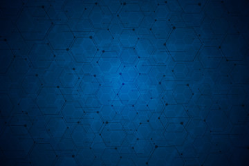 Abstract blue hexagon background , Technology polygonal concept