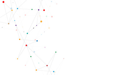 abstract connecting dots and lines. connection science and technology background.
