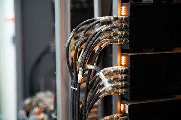 network cables connected in network switches