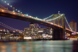 Fototapeta  - Manhattan Bridge and Brooklyn Skyline at night