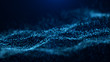 © Dmitry - Wave of particles. Abstract particle. Data visualization. Abstract digital background. 4k rendering.