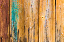 Orange Wood Fence Plank Texture Background