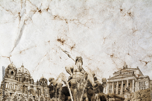 a-composition-of-the-famous-landmark-of-berlin-in-germany-on-an-old-vintage-crumpled-paper-with-space-for-text-at-the-top-vintage-grunge-old-retro-postcard-style-photo