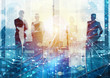 © alphaspirit - Group of business partner looking for the future with network digital effect