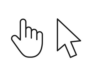 Wall Mural - computer mouse click cursor gray arrow icons set and loading icons. cursor icon. vector illustration