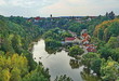 Luznice River and houses of Bechyne city