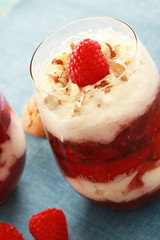 Poster - raspberry fruit trifle dessert