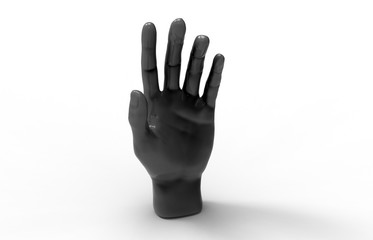 3D render - isolated black hand